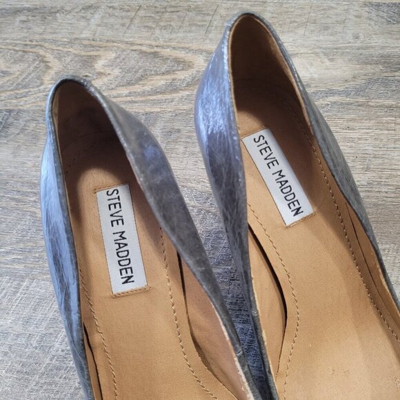 STEVE MADDEN | Extreemm Leather High Heel Pointed Toe Pumps | Sz. 8 - Picture 5 of 8